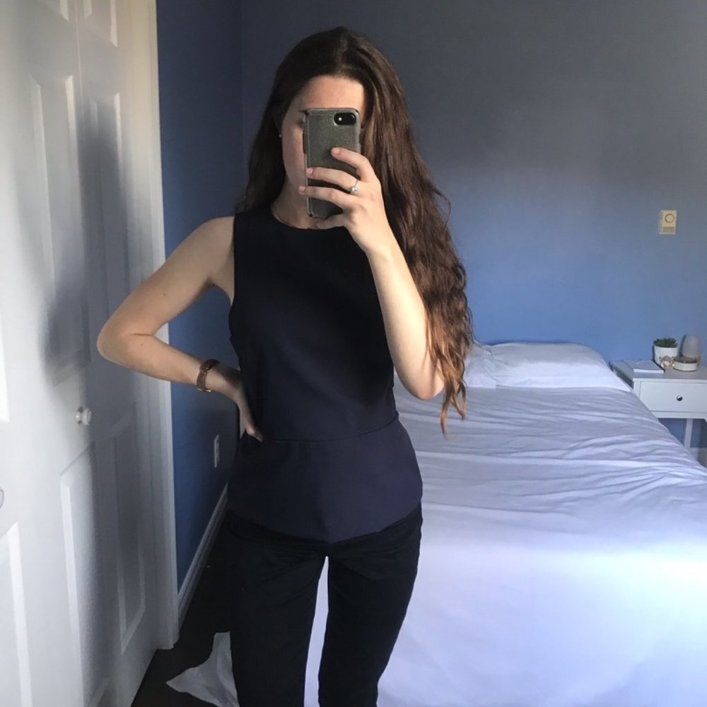 Navy blue sleeveless shirt